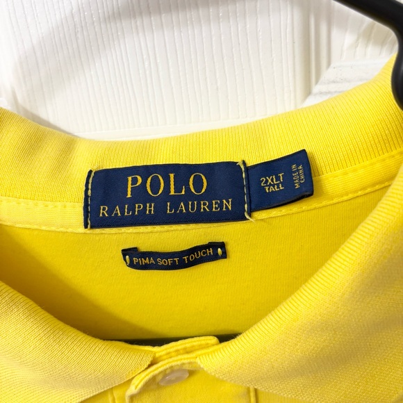 Polo by Ralph Lauren Men's 2XLT Bright Yellow Polo Shirt - Picture 7 of 8